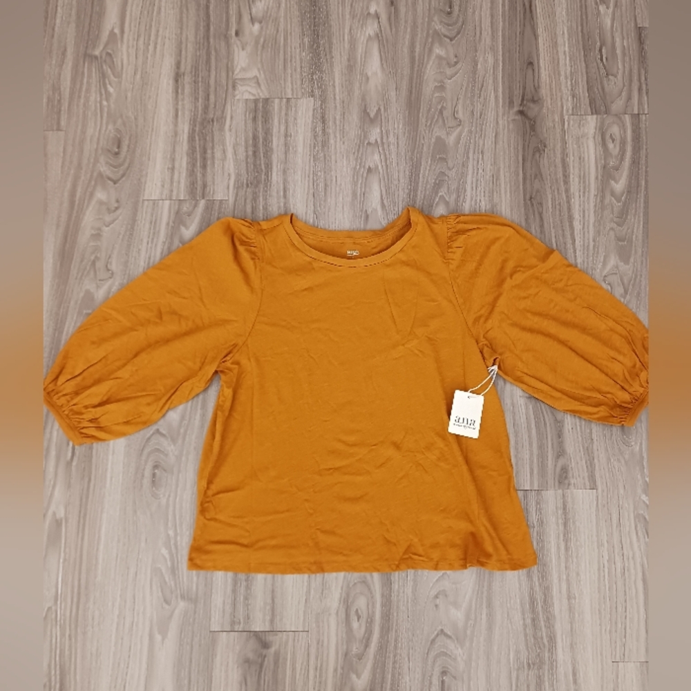 Ana Womens Round Neck 3/4 Sleeve Top Buckton Brown